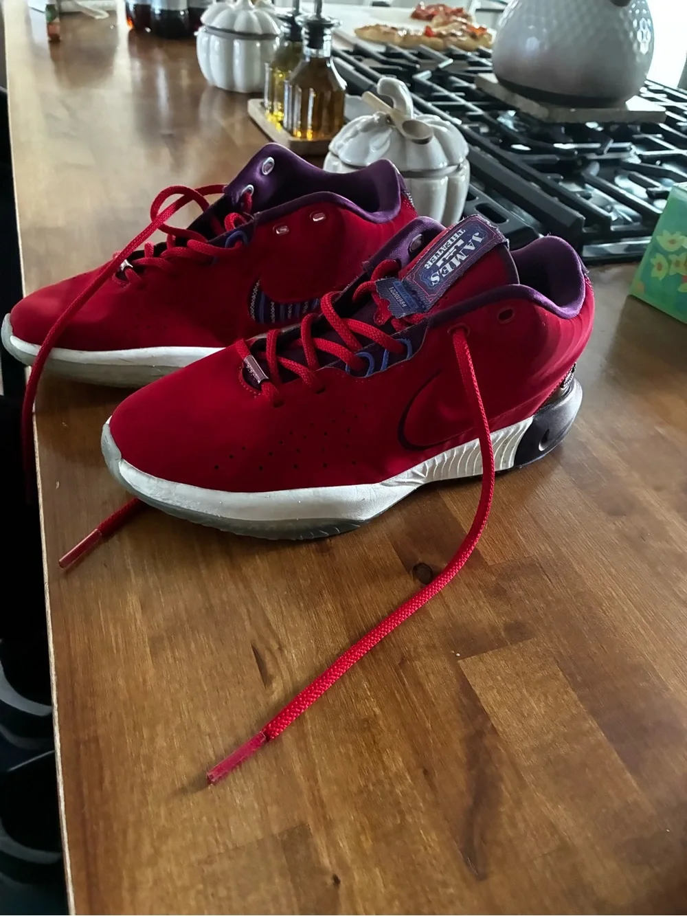 Nike Kids Red and White Sneakers